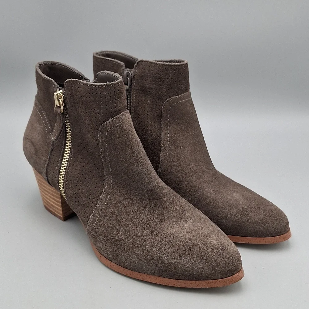 Violet & Red Carley Sz 7 Women's Zip up Bootie Heels - Picture 3 of 12